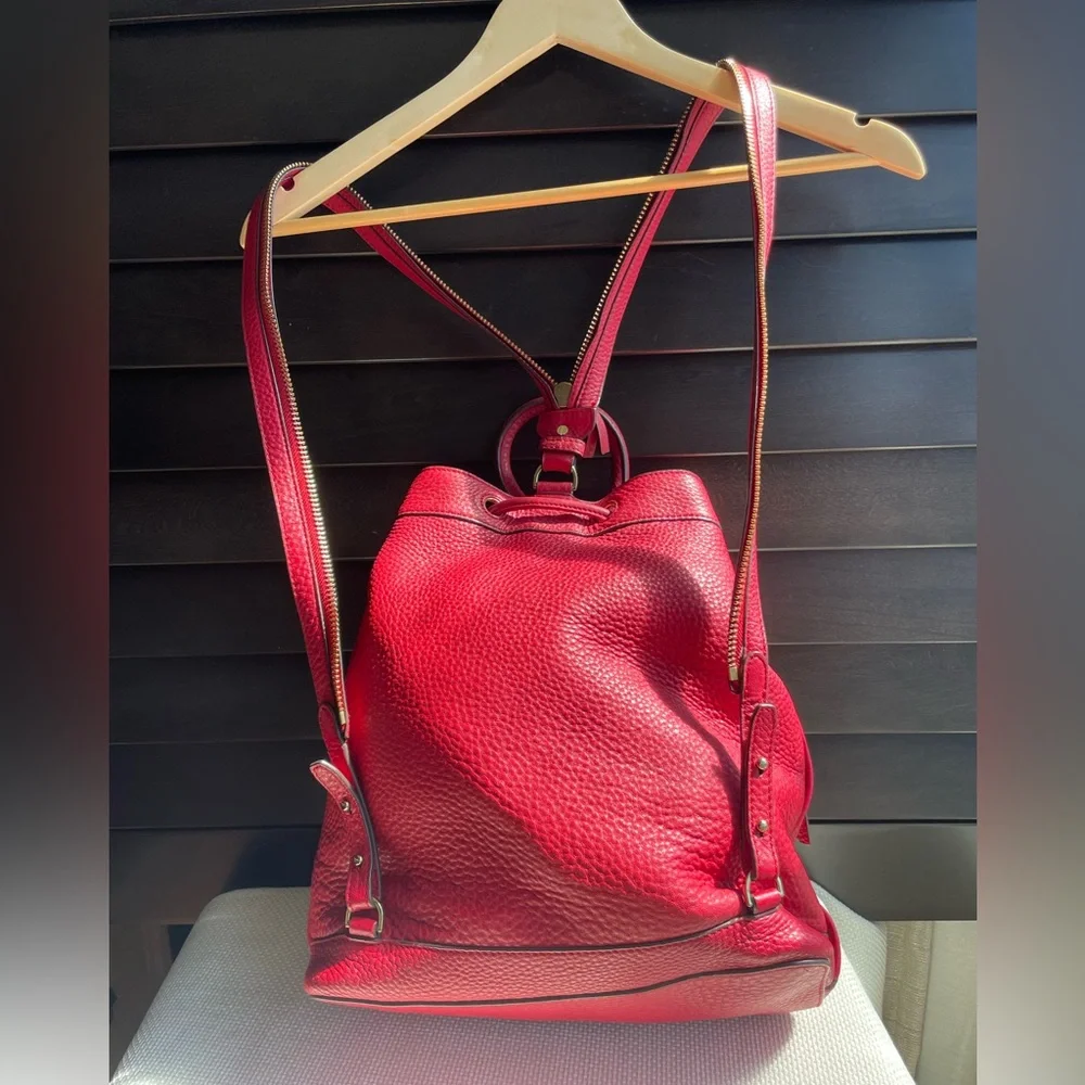Tory Burch Red Leather convertible Backpack